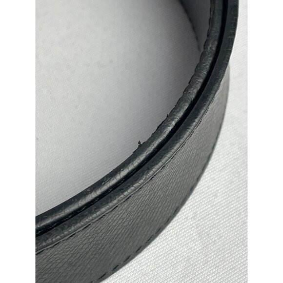 LOUIS VUITTON Black Leather Belt LV Monogram +Box dust bag receipt tag Sz 90/36 - Picture 5 of 14